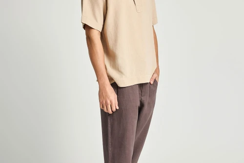 Funky Buddha Linen Παντελόνι Chino Ανδρικό (FBM013-011-02-MOON-MIST)