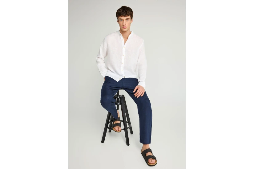 Funky Buddha Ανδρικό Παντελόνι Chino Μπλε Σκούρο
