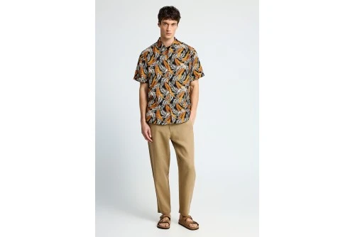 Funky Buddha Linen Παντελόνι Chino Ανδρικό (FBM013-011-02-WARM-SAND)
