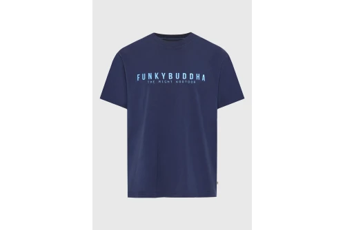 Funky Buddha Print T-Shirt Ανδρικό (FBM013-011-04-NAVY)