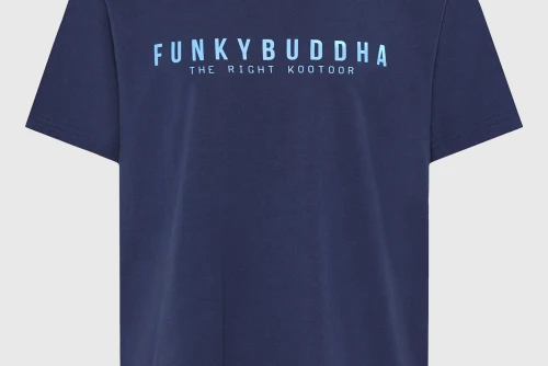 Funky Buddha Print T-Shirt Ανδρικό (FBM013-011-04-NAVY)