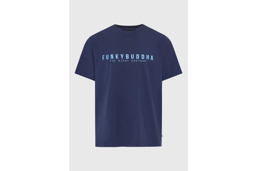 Funky Buddha Ανδρικό Κοντομάνικο T-Shirt Μπλε Σκούρο