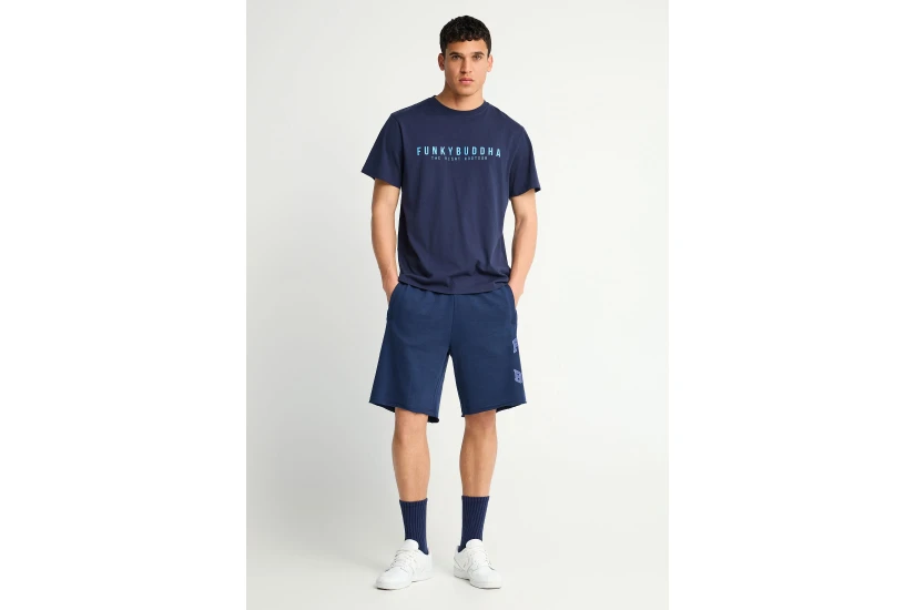 Funky Buddha Ανδρικό Κοντομάνικο T-Shirt Μπλε Σκούρο