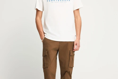 Funky Buddha Print T-Shirt Ανδρικό (FBM013-011-04-OFF-WHITE)