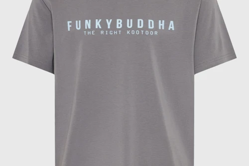 Funky Buddha Print T-Shirt Ανδρικό (FBM013-011-04-STEEL-GREY)