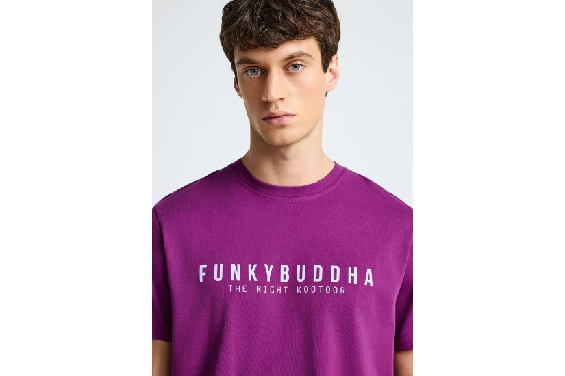 Funky Buddha Ανδρικό Κοντομάνικο T-Shirt Βιολετί