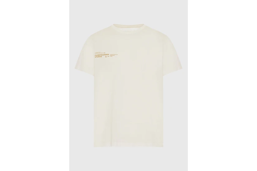Funky Buddha Ανδρικό Κοντομάνικο T-Shirt Εκρού