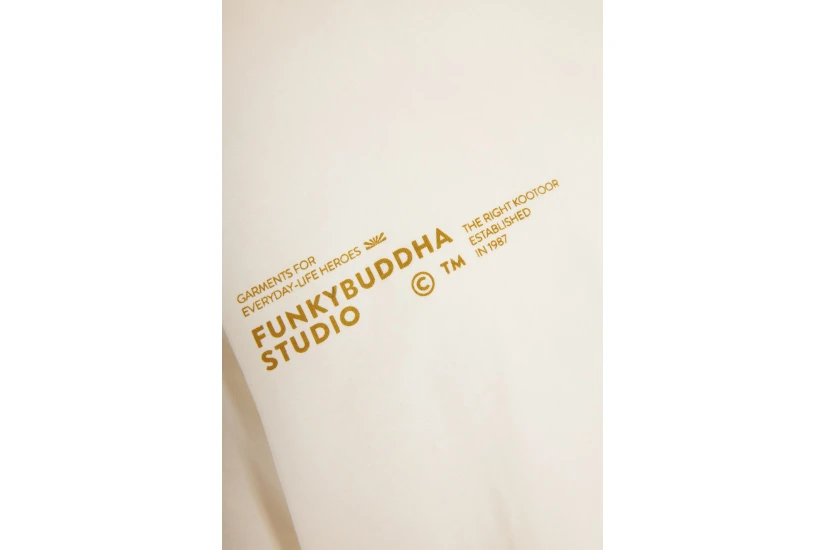 Funky Buddha Ανδρικό Κοντομάνικο T-Shirt Εκρού