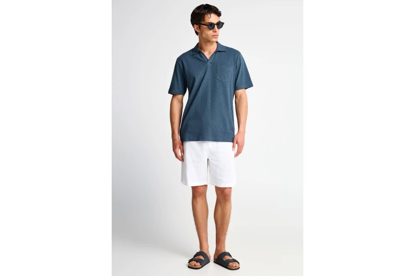 Funky Buddha The Basics Ανδρικό Κοντομάνικο Polo T-Shirt Γκρι Σκούρο