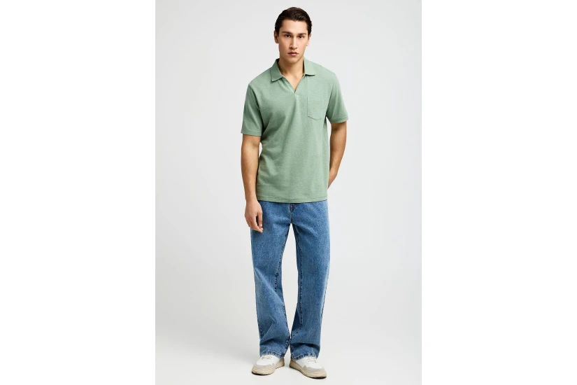 Funky Buddha The Basics Ανδρικό Κοντομάνικο Polo T-Shirt Μέντα
