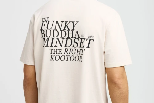 Funky Buddha Print On The Back Relaxed T-Shirt Ανδρικό (FBM013-014-04-CLOUD-CREAM)