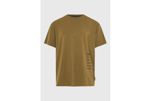Funky Buddha Print On The Back Relaxed T-Shirt Ανδρικό (FBM013-014-04-DUSTY-OLIVE)
