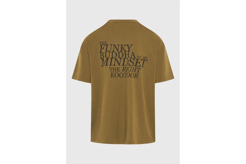 Funky Buddha Ανδρικό Κοντομάνικο T-Shirt Λαδί