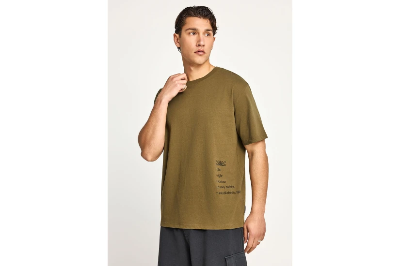 Funky Buddha Ανδρικό Κοντομάνικο T-Shirt Λαδί