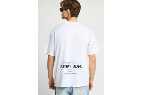 Funky Buddha Print T-Shirt Ανδρικό (FBM013-015-04-OPTICAL-WHITE)