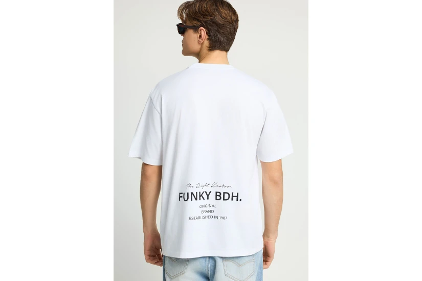 Funky Buddha Ανδρικό Κοντομάνικο T-Shirt Λευκό