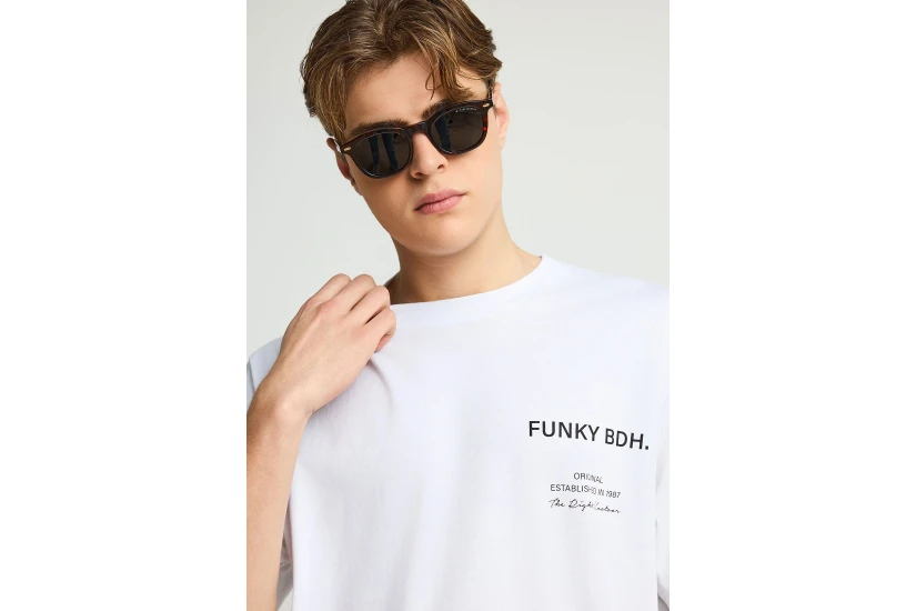 Funky Buddha Ανδρικό Κοντομάνικο T-Shirt Λευκό