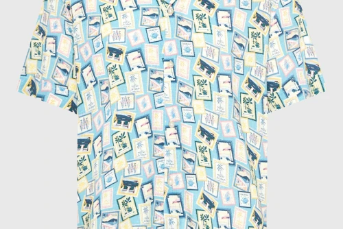 Funky Buddha Πουκάμισο Κοντομάνικο Ανδρικό (FBM013-015-05-RETRO-BLUE)