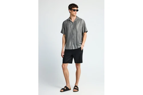 Funky Buddha Relaxed Πουκάμισο Κοντομάνικο Ανδρικό (FBM013-018-05-MOON-MIST)