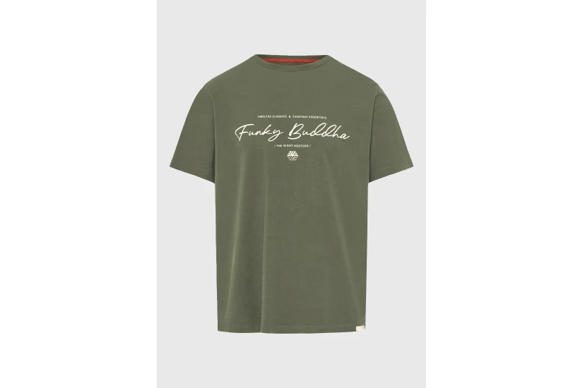 Funky Buddha Ανδρικό Κοντομάνικο T-Shirt Χακί