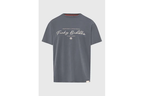 Funky Buddha Printed Logo T-Shirt  Ανδρικό (FBM013-022-04-DK-GREY)