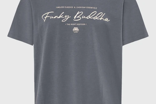 Funky Buddha Printed Logo T-Shirt  Ανδρικό (FBM013-022-04-DK-GREY)