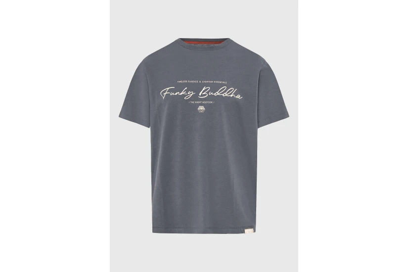 Funky Buddha Ανδρικό Κοντομάνικο T-Shirt Γκρι Σκούρο