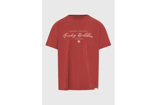 Funky Buddha Printed Logo T-Shirt  Ανδρικό (FBM013-022-04-HENNA-BROWN)