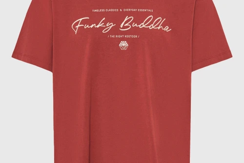 Funky Buddha Printed Logo T-Shirt  Ανδρικό (FBM013-022-04-HENNA-BROWN)