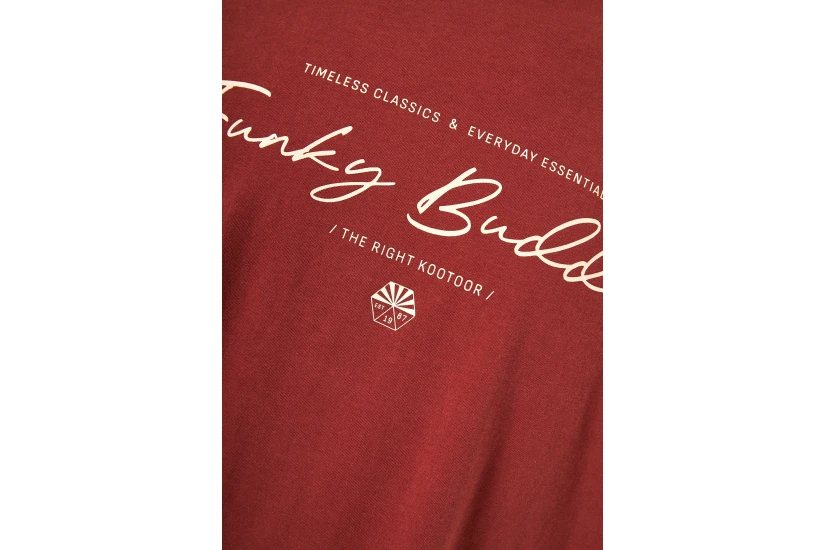 Funky Buddha Ανδρικό Κοντομάνικο T-Shirt Κεραμιδί