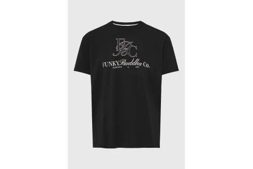 Funky Buddha Print T-Shirt Ανδρικό (FBM013-023-04-BLACK)