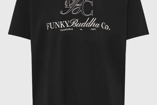 Funky Buddha Print T-Shirt Ανδρικό (FBM013-023-04-BLACK)