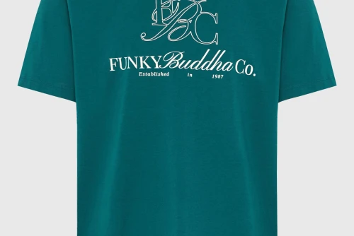 Funky Buddha Print T-Shirt Ανδρικό (FBM013-023-04-EMERALD)