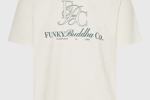 Funky Buddha Print T-Shirt Ανδρικό (FBM013-023-04-OFF-WHITE)