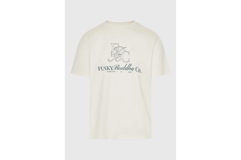 Funky Buddha Ανδρικό Κοντομάνικο T-Shirt Εκρού