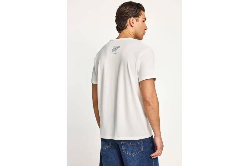 Funky Buddha Ανδρικό Κοντομάνικο T-Shirt Εκρού