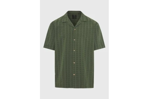 Funky Buddha Oversized Πουκάμισο Κοντομάνικο Ανδρικό (FBM013-023-05-DEEP-FOREST)
