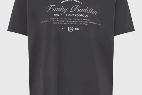 Funky Buddha Print T-Shirt Ανδρικό (FBM013-024-04-ANTHRACITE)