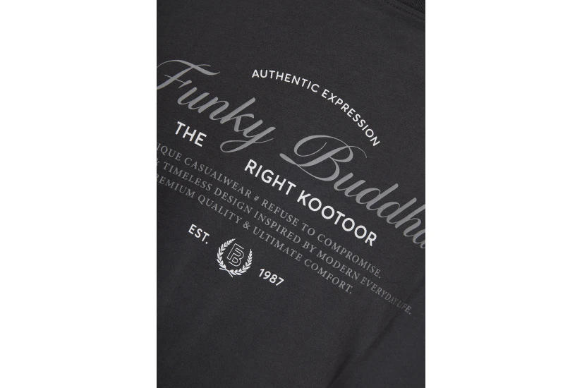 Funky Buddha Ανδρικό Κοντομάνικο T-Shirt Ανθρακί