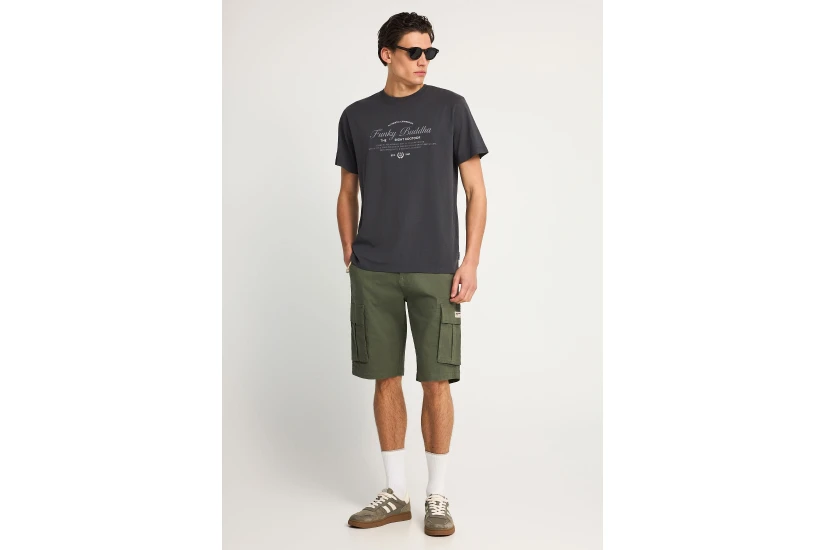 Funky Buddha Ανδρικό Κοντομάνικο T-Shirt Ανθρακί