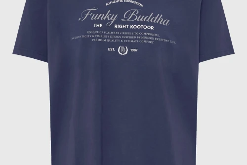 Funky Buddha Print T-Shirt Ανδρικό (FBM013-024-04-NAVY)