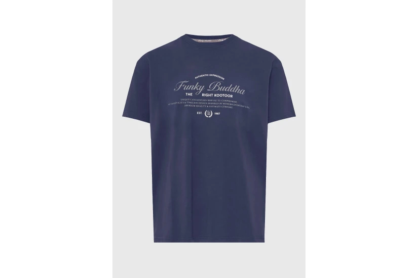 Funky Buddha Ανδρικό Κοντομάνικο T-Shirt Μπλε Σκούρο