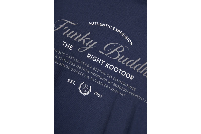 Funky Buddha Ανδρικό Κοντομάνικο T-Shirt Μπλε Σκούρο