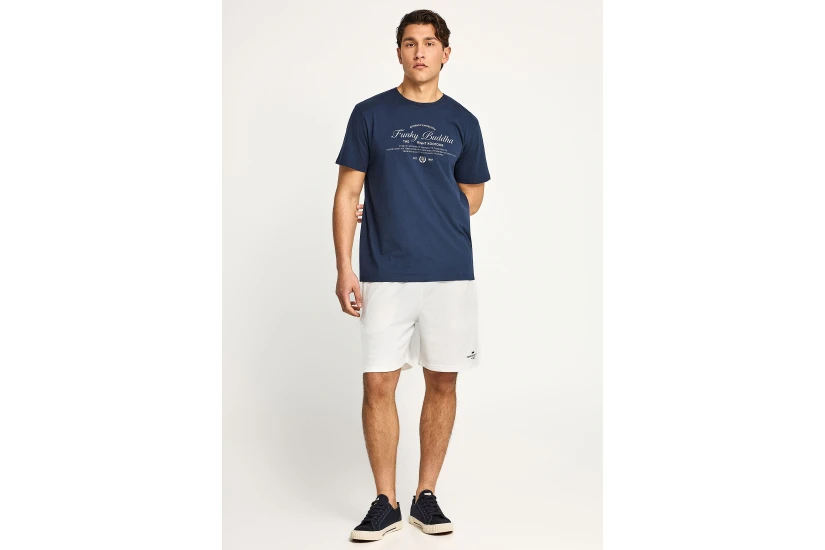 Funky Buddha Ανδρικό Κοντομάνικο T-Shirt Μπλε Σκούρο