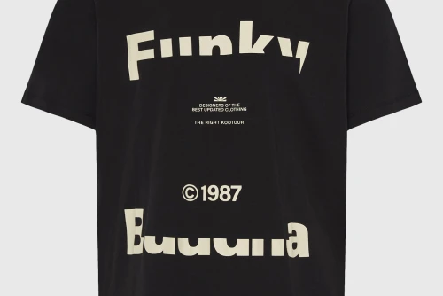 Funky Buddha Print T-Shirt Ανδρικό (FBM013-029-04-BLACK)