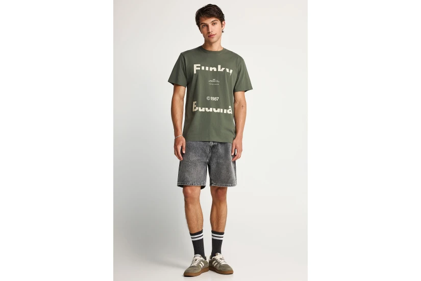 Funky Buddha Ανδρικό Κοντομάνικο T-Shirt Πράσινο