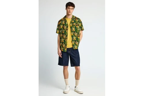 Funky Buddha Πουκάμισο Κοντομάνικο Ανδρικό (FBM013-029-05-BISTROT-GREEN)