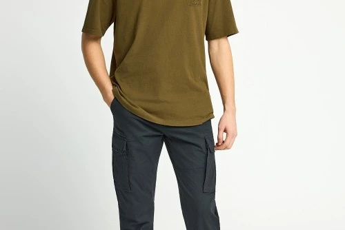 Funky Buddha Cuffed Hem Παντελόνι Cargo Ανδρικό (FBM013-030-02-BLACK)