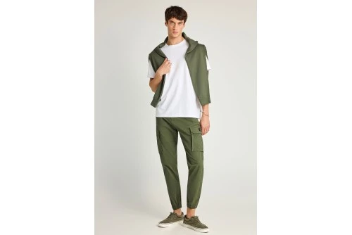 Funky Buddha Cuffed Hem Παντελόνι Cargo Ανδρικό (FBM013-030-02-DEEP-FOREST)
