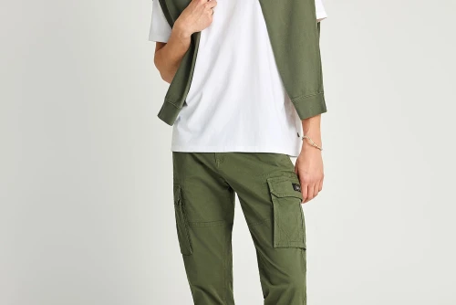 Funky Buddha Cuffed Hem Παντελόνι Cargo Ανδρικό (FBM013-030-02-DEEP-FOREST)